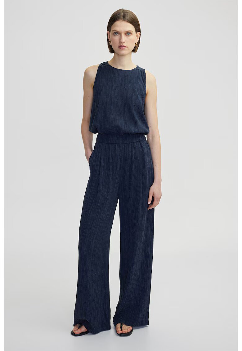 Ipekyol Pantaloni din amestec de lyocell si talie elastica - Bleumarin
