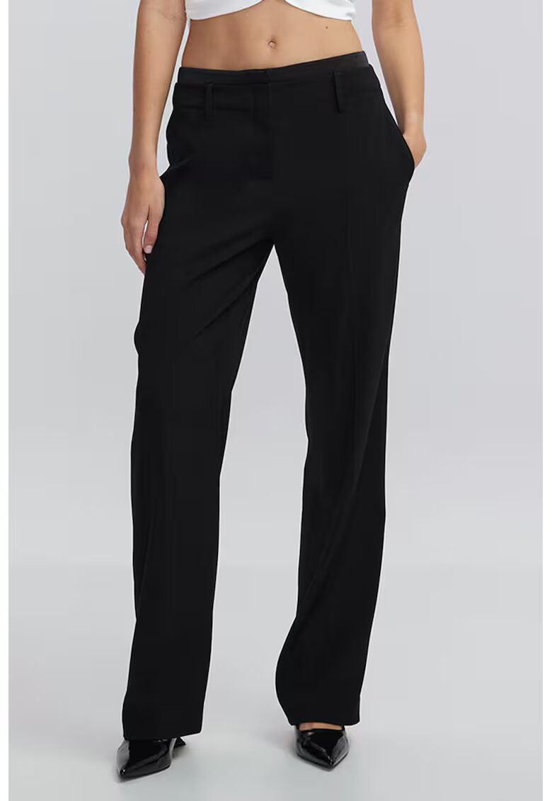 Ipekyol Pantaloni drepti cu buzunare - Negru stins