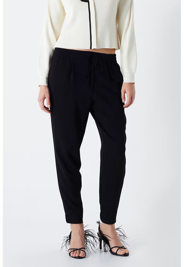 Ipekyol Pantaloni jogger cu talie ajustabila - Negru
