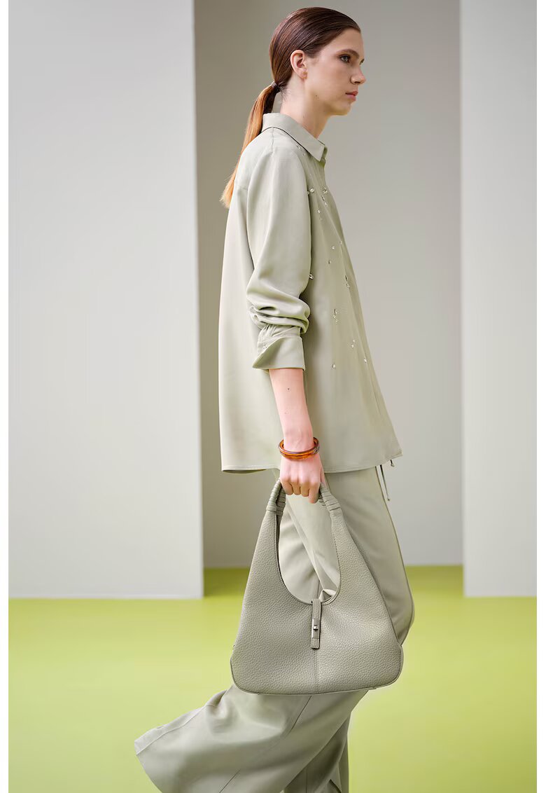 Ipekyol Pantaloni lungi cu croiala dreapta si model uni - Verde sparanghel