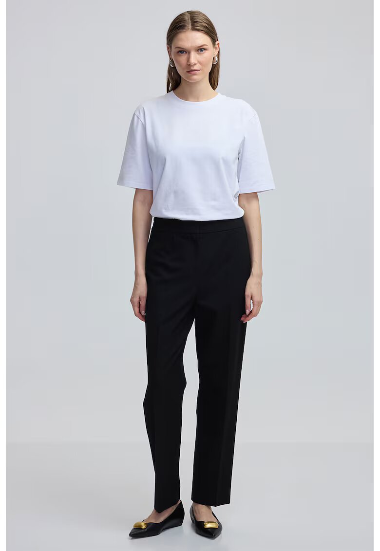 Ipekyol Pantaloni regular fit cu talie medie - Negru