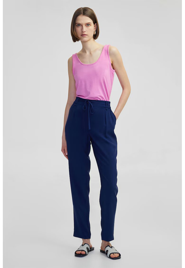 Ipekyol Pantaloni relaxed-fit cu talie ajustabila - Bleumarin