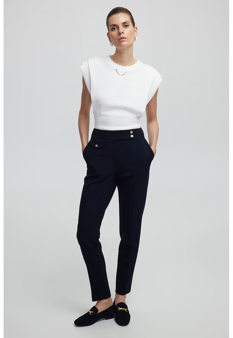 Ipekyol Pantaloni slim fit cu pensa - Albastru ultramarin