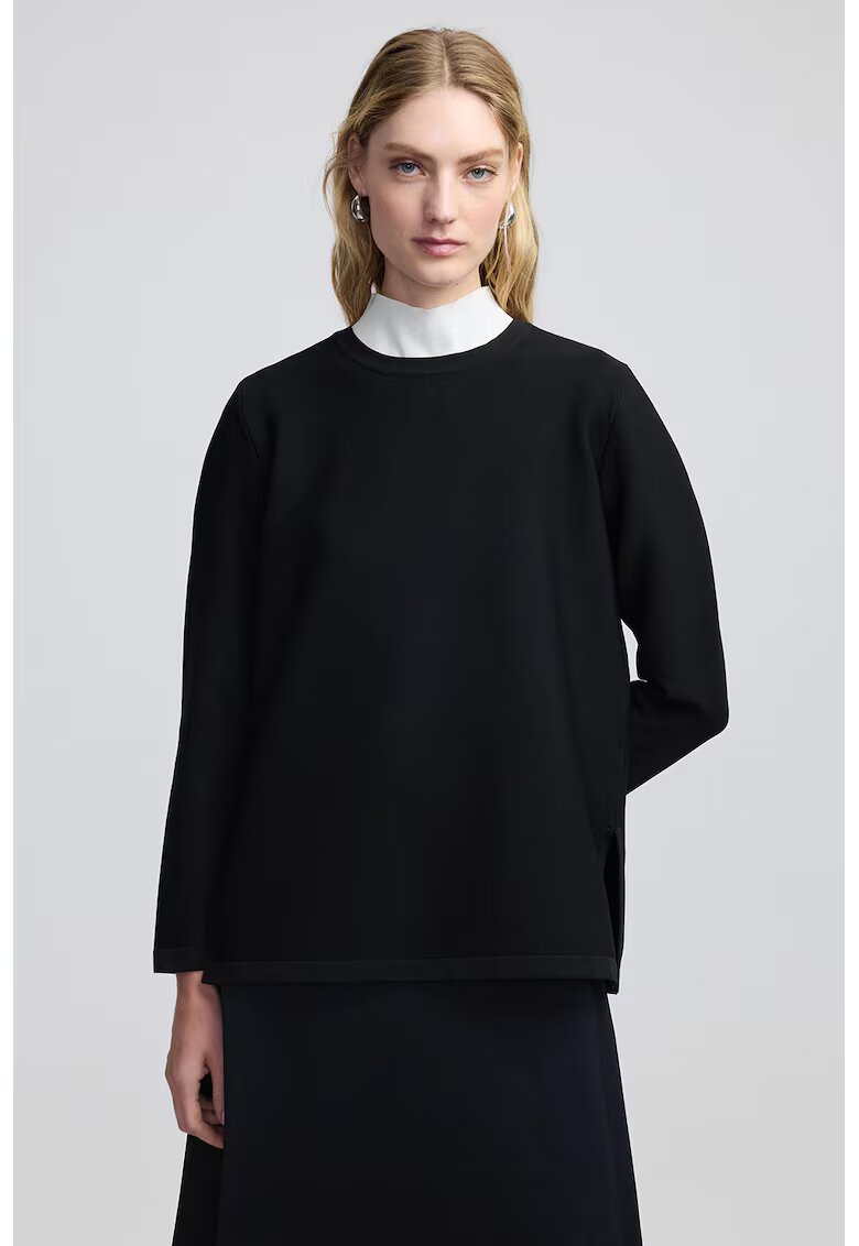 Ipekyol Pulover cu slituri laterale - Negru