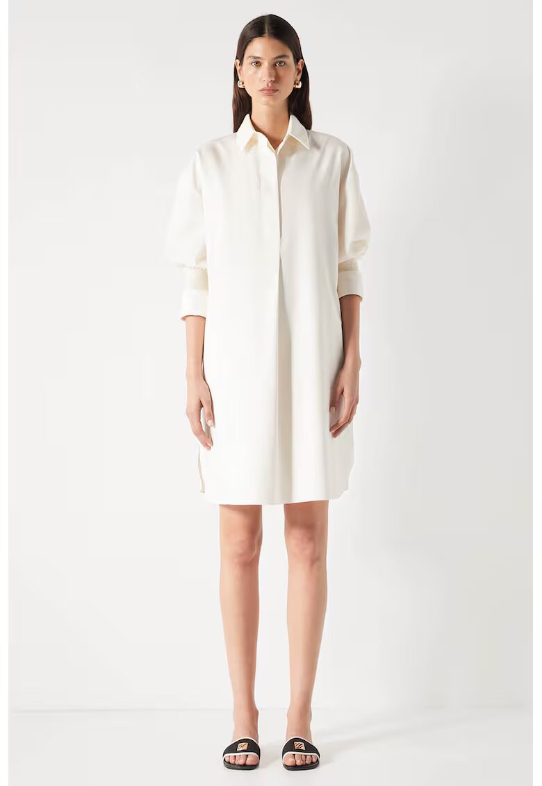 Ipekyol Rochie lejera cu maneci 3/4 - Alb fildes