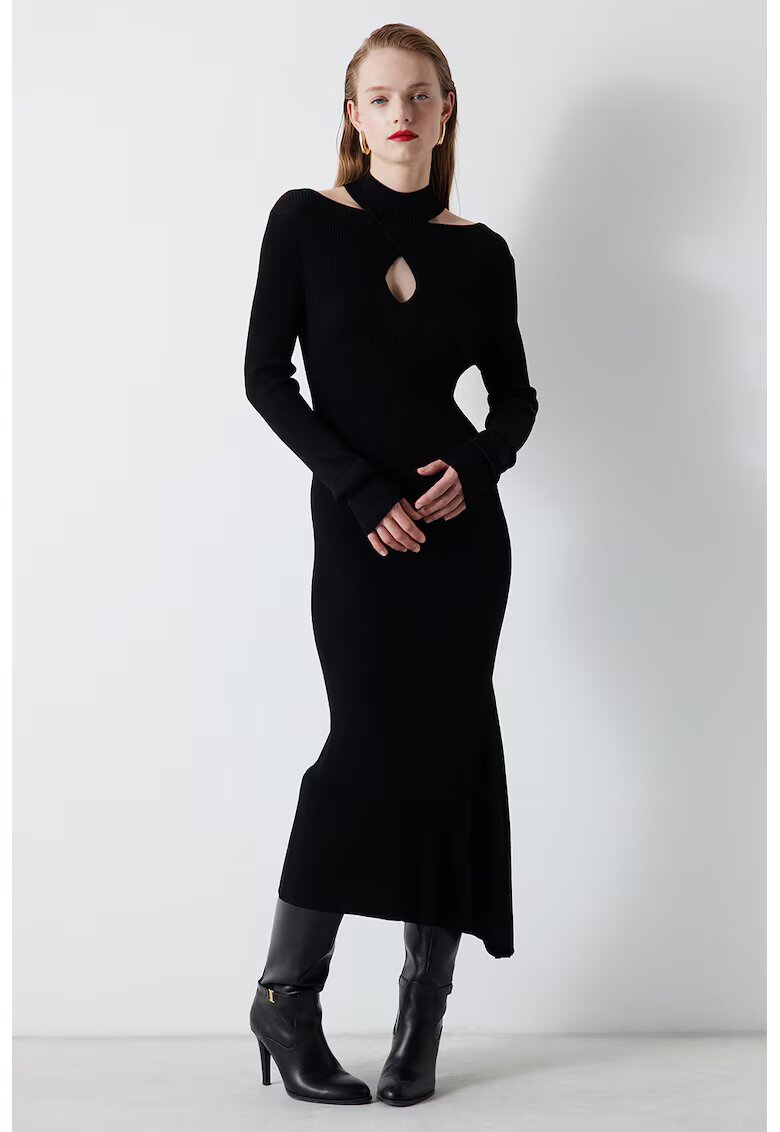 Ipekyol Rochie maxi cu decupaje - Negru