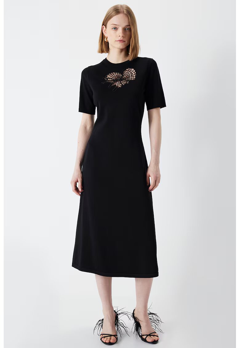 Ipekyol Rochie midi cu detalii cu decupaje - Negru