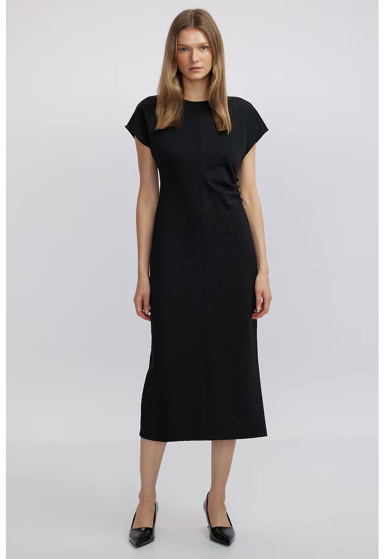 Ipekyol Rochie midi cu slit pe partea din spate - Negru