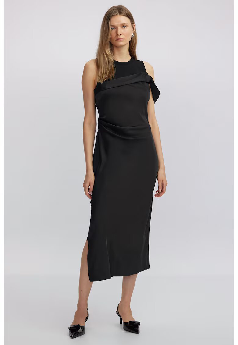 Ipekyol Rochie midi fara maneci - Negru