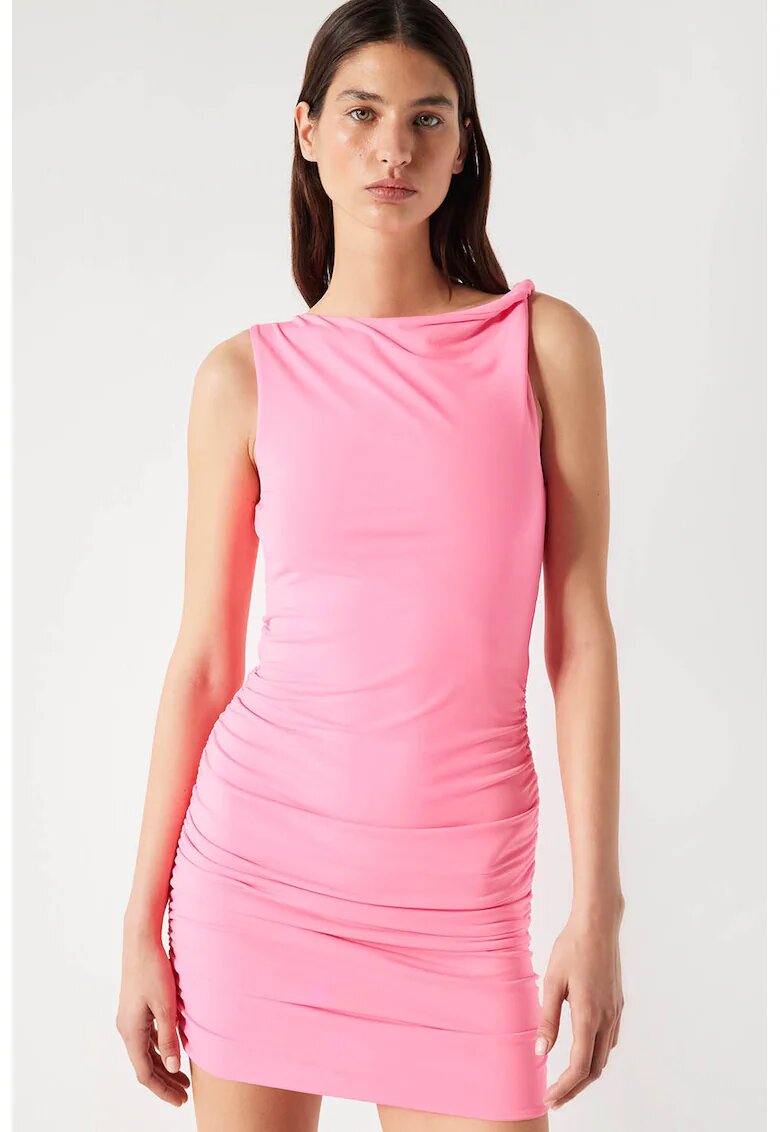 Ipekyol Rochie mini cu model asimetric - Roz
