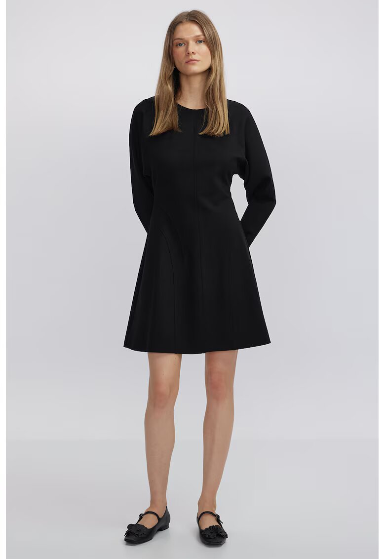 Ipekyol Rochie scurta cu croiala in A - Negru