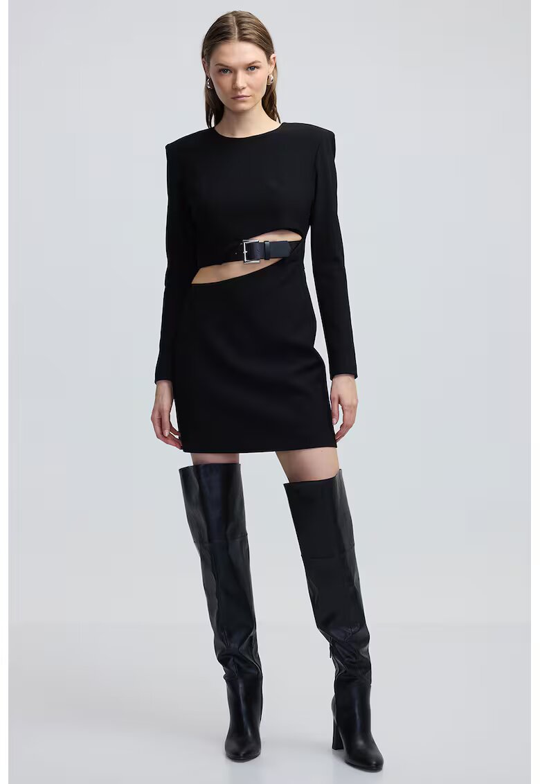 Ipekyol Rochie scurta cu decupaj - Negru