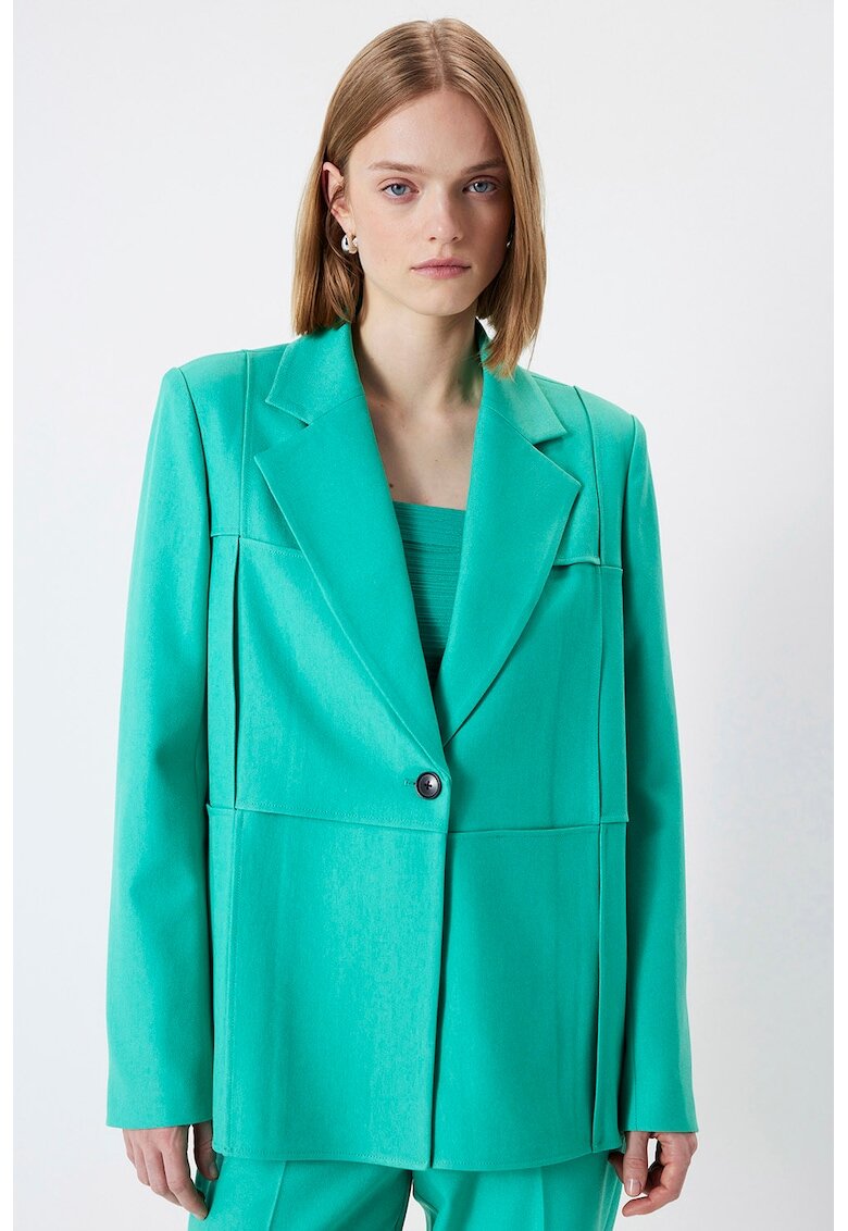 Ipekyol Sacou lejer cu revere decupate - Verde menta