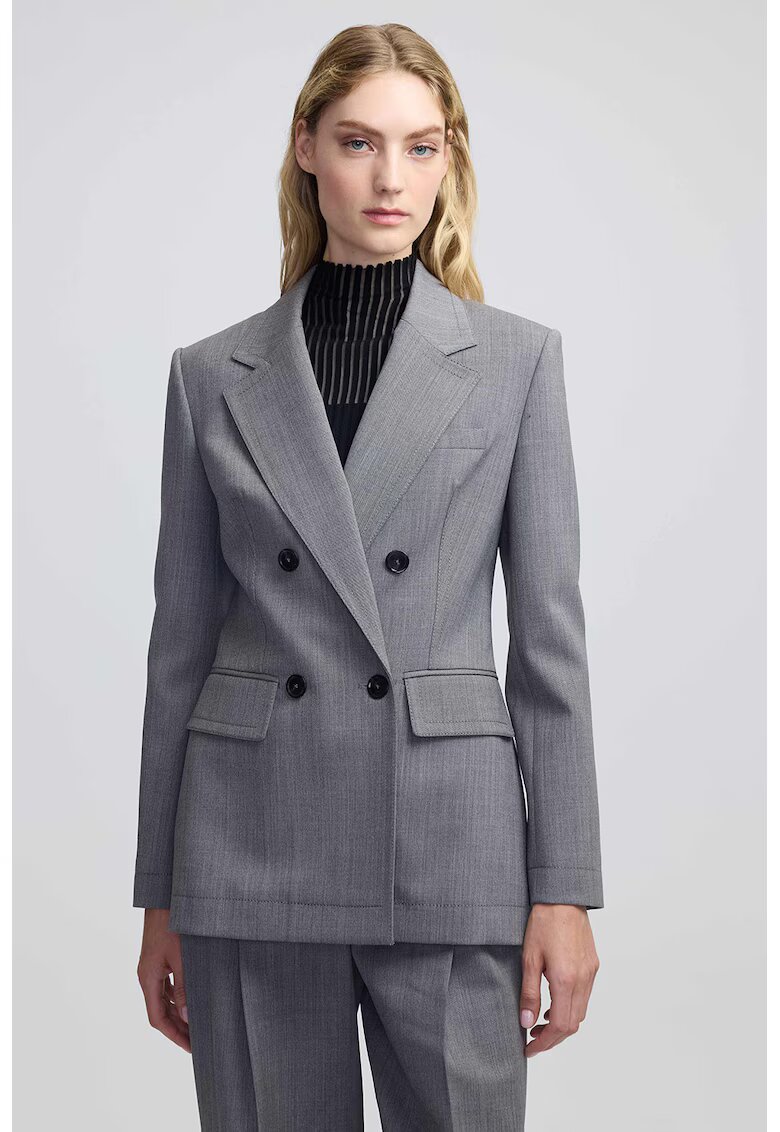 Ipekyol Sacou slim-fit din amestec de lana - Gri