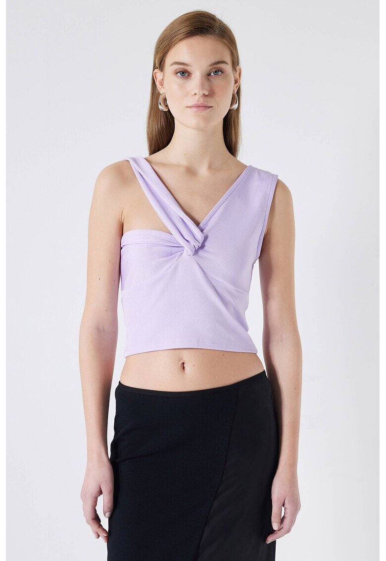 Ipekyol Top crop cu model uni - Lila