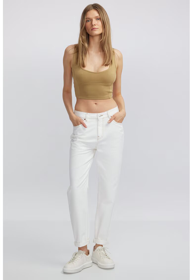 Ipekyol Top crop cu model uni - Maro deschis