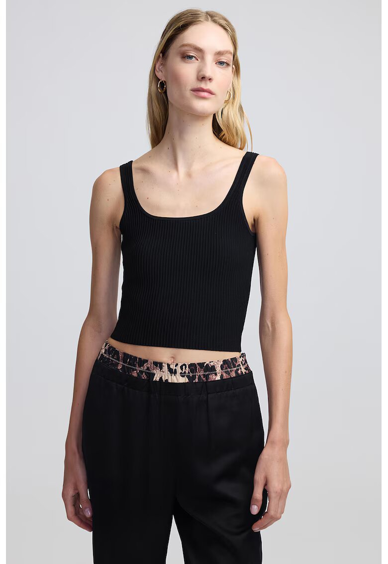 Ipekyol Top crop cu striatii - Negru