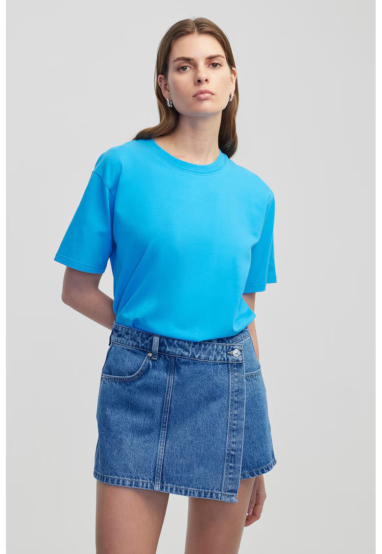 Ipekyol Tricou lejer cu decolteu rotund - Albastru deschis