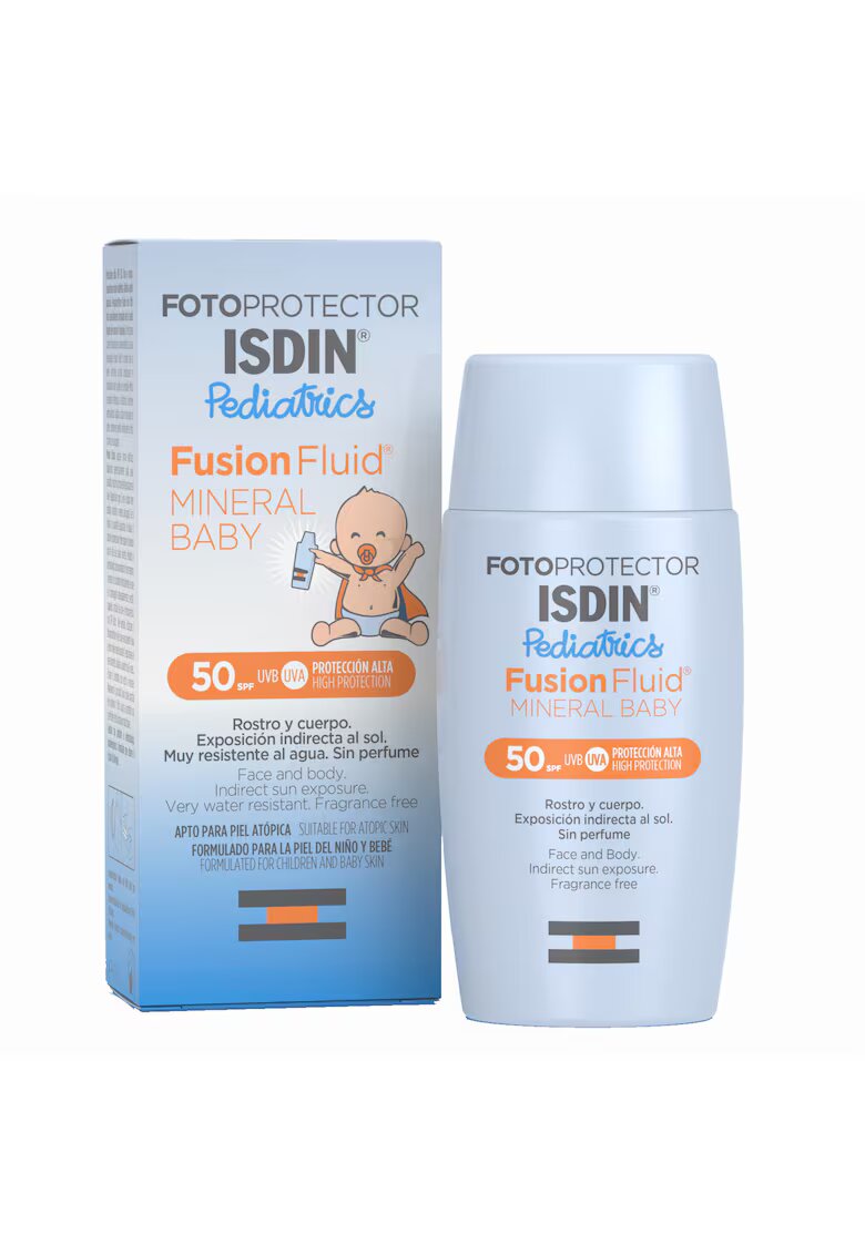 ISDIN Fluid mineral pentru copii Pediatrics - SPF 50+ - pentru protectie solara - 50 ml