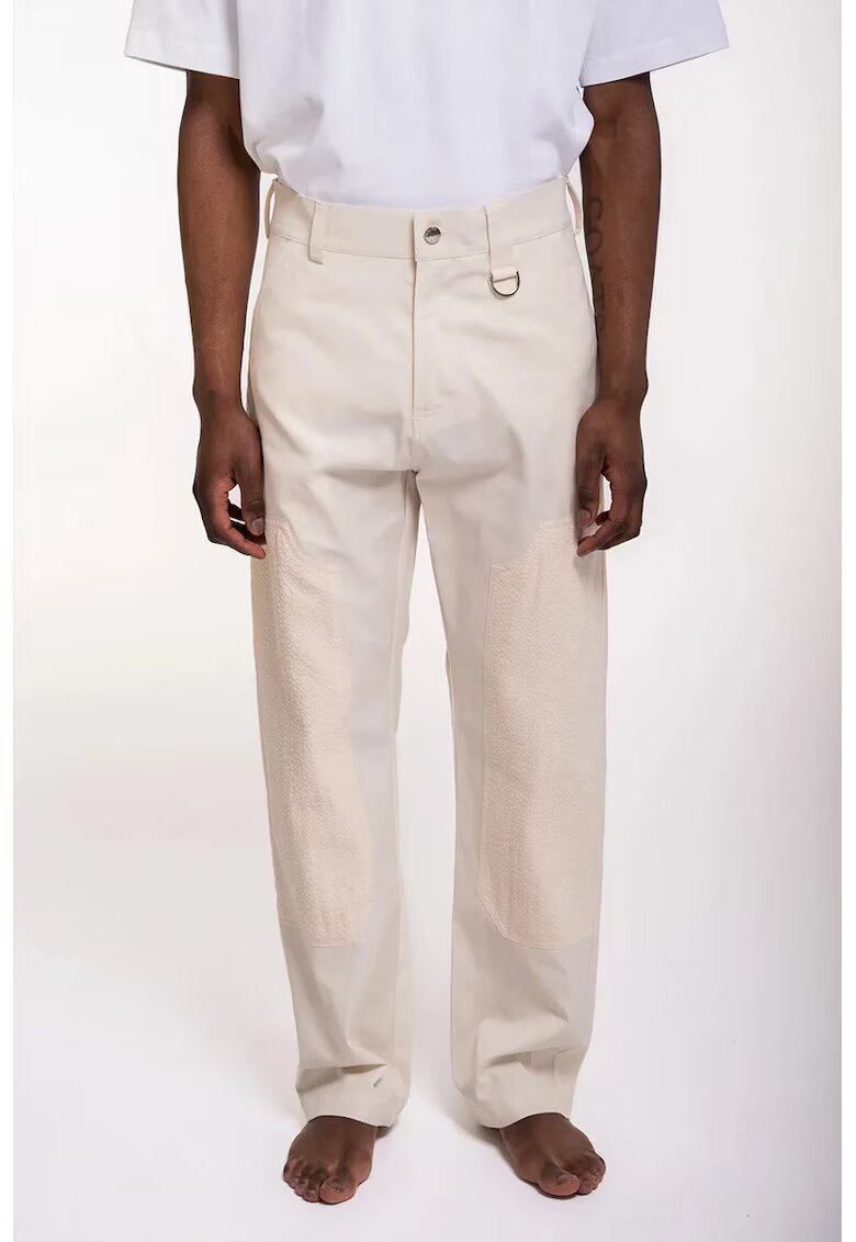 ISNURH Pantaloni drepti fit cu buzunare frontale - Bej