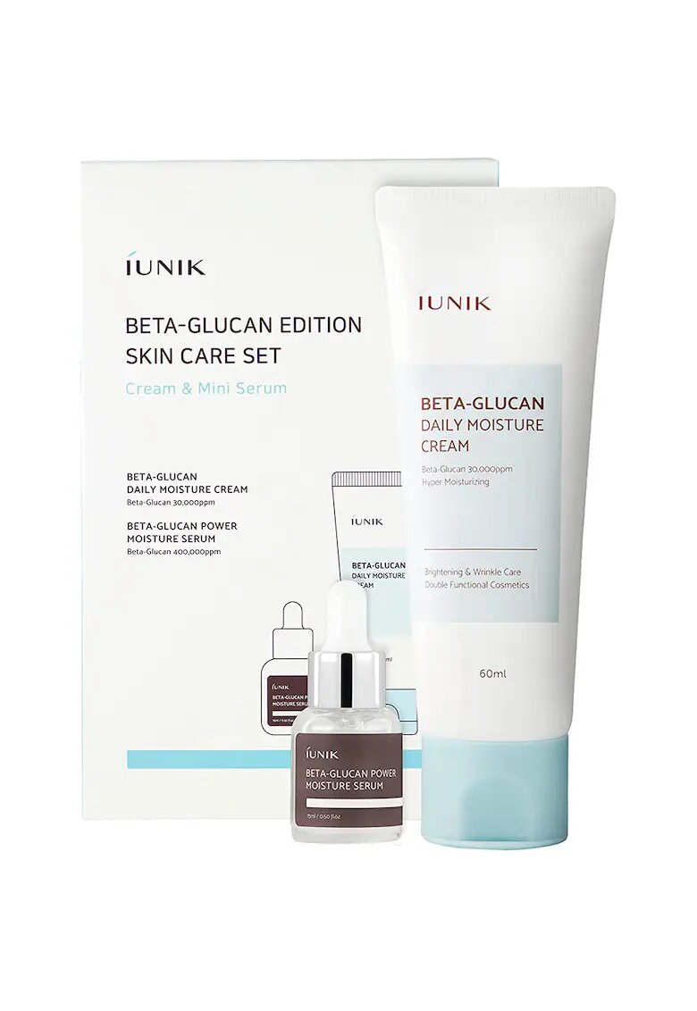 IUNIK Set cadou - Beta Glucan Edition Skincare - Crema de fata - 60 ml - Serum de fata - 15 ml