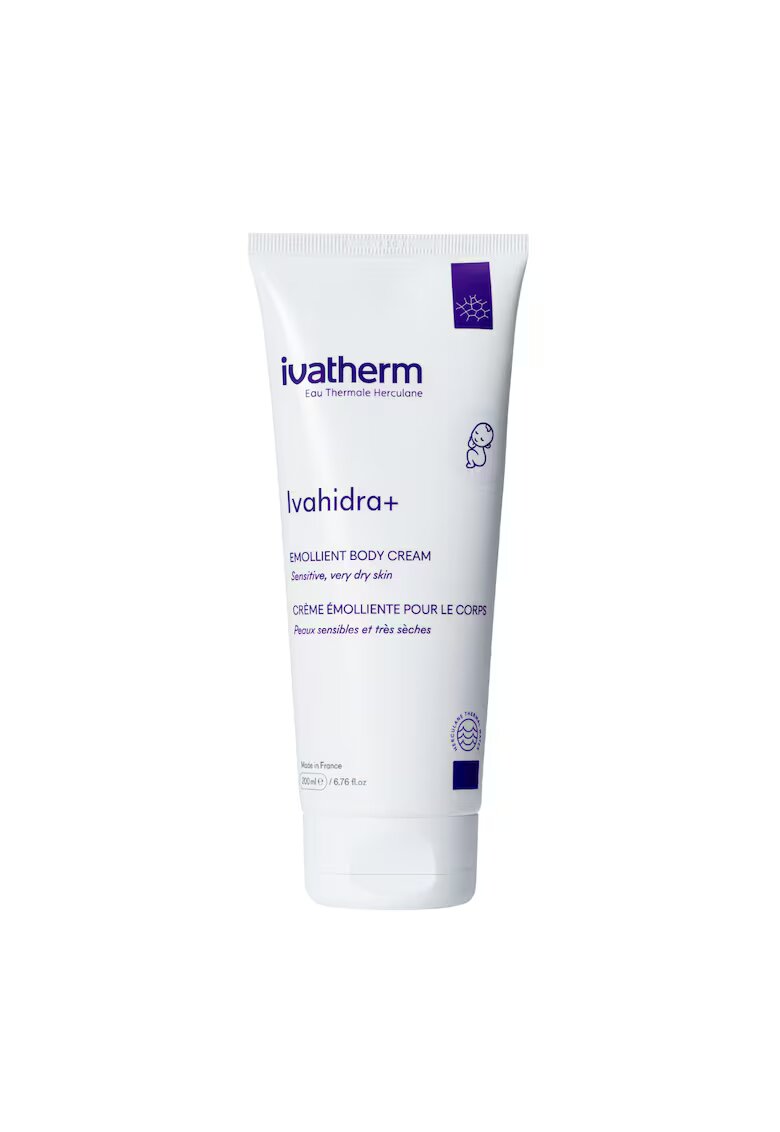 Ivatherm Crema hidratanta pentru corp Ivahidra+ - pentru piele uscata si foarte uscata - potrivita pentru adulti - copii si bebelusi - 200 ml
