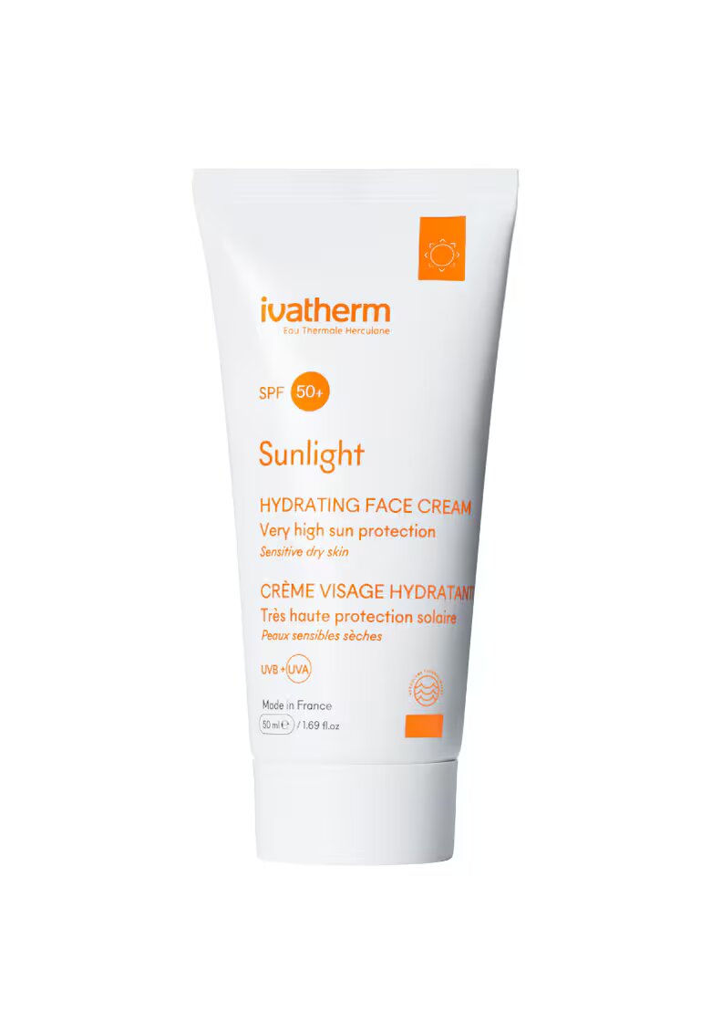 Ivatherm Crema protectie solara pentru fata SPF 50+ Sunlight - pentru piele sensibila si uscata - 50 ml