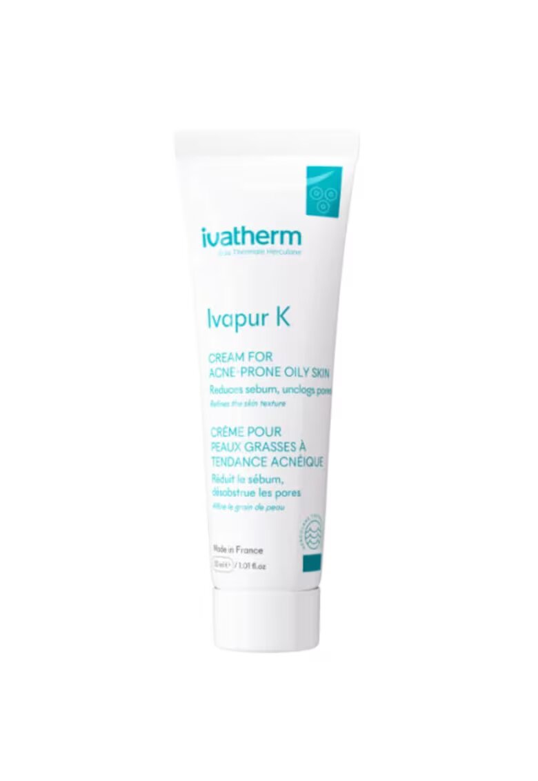 Ivatherm Crema seboregulatoare Ivapur K - pentru ten gras cu tendinta acneica - 30ml