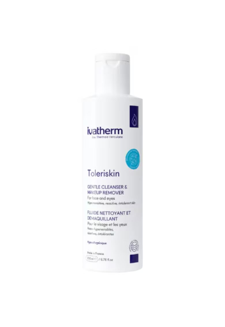 Ivatherm Demachiant fluid fata si ochi Toleriskin - cu efect reparator pentru piele sensibila - 200 ml