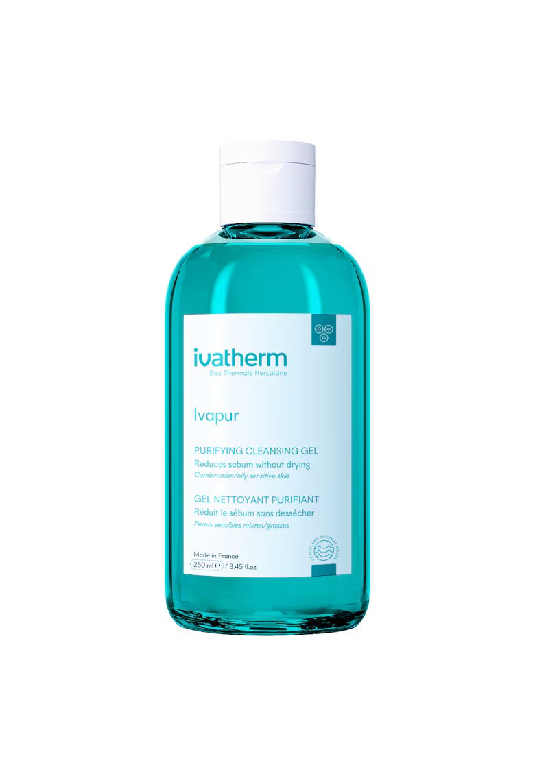 Ivatherm Gel curatare spumant Ivapur - pentru piele grasa cu acnee - purifica si reduce inflamatia - 250 ml