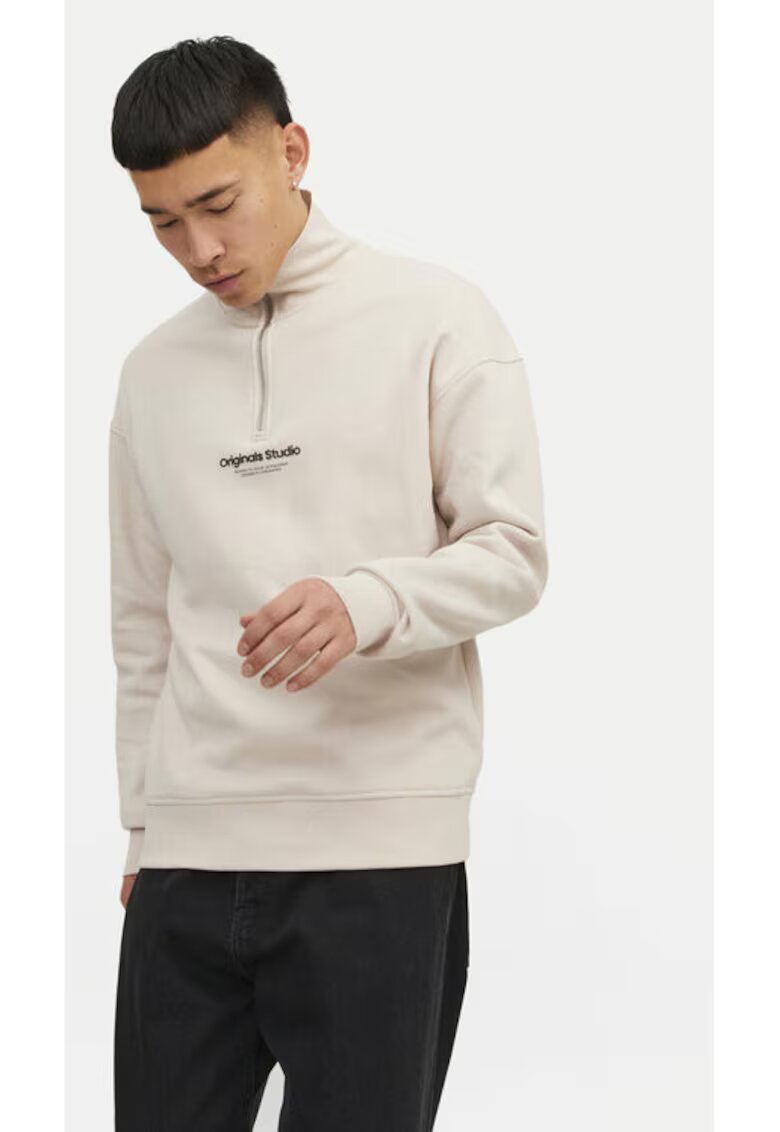 Jack & Jones Bluza barbati - 304367281 - Poliester/Bumbac - Bej - Bej