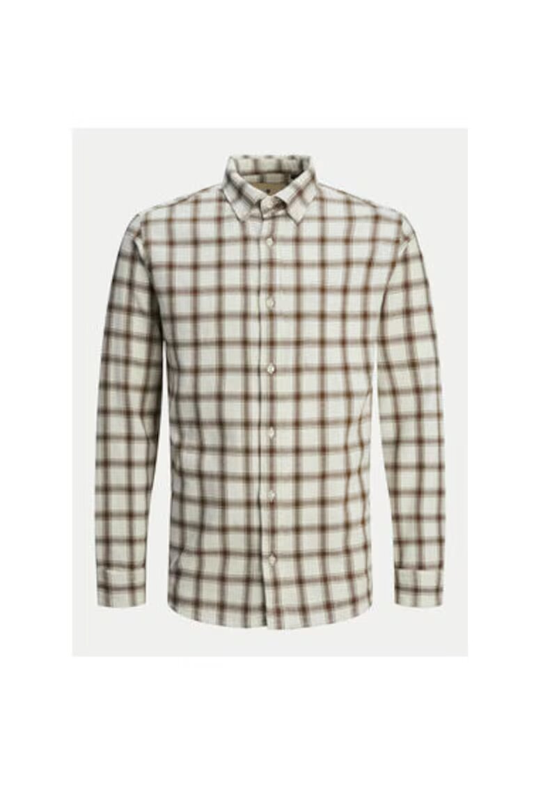 Jack & Jones Camasa barbati - 304367557 - Bumbac - Bej - Bej