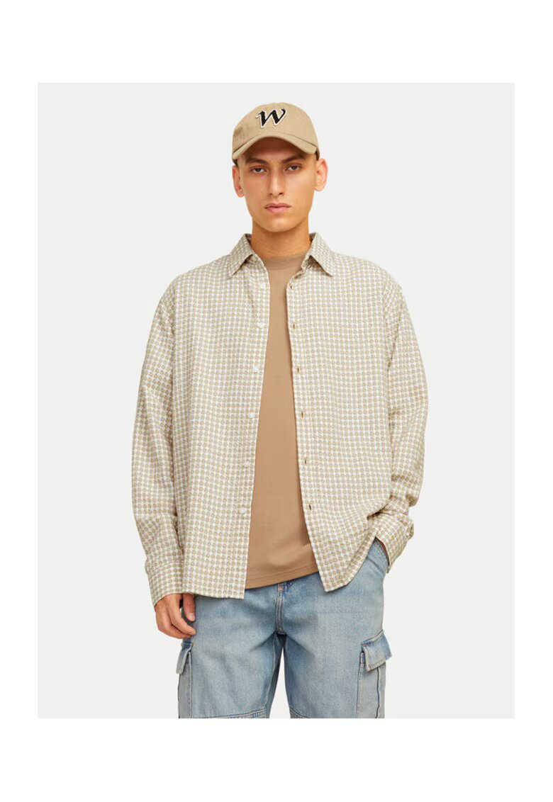 Jack and Jones Camasa barbati - 304376900 - Bumbac - Bej - Bej
