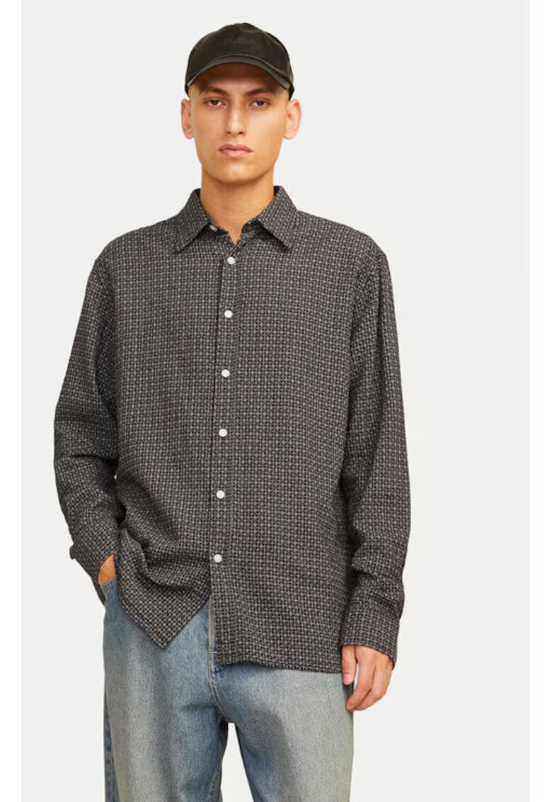 Jack and Jones Camasa barbati - 304376917 - Bumbac - Maro - Maro