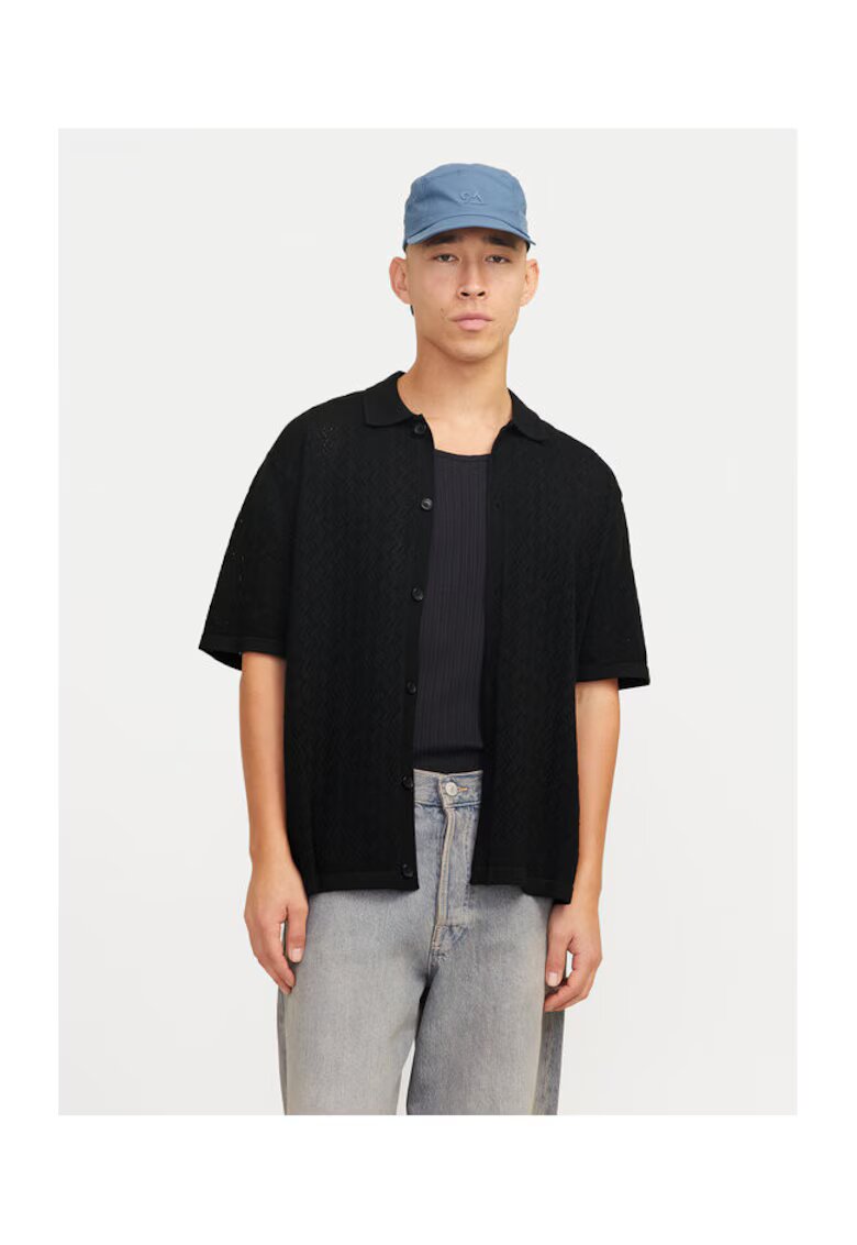 Jack and Jones Camasa barbati - 304778254 - Poliester reciclat/Bumbac - Negru - Negru