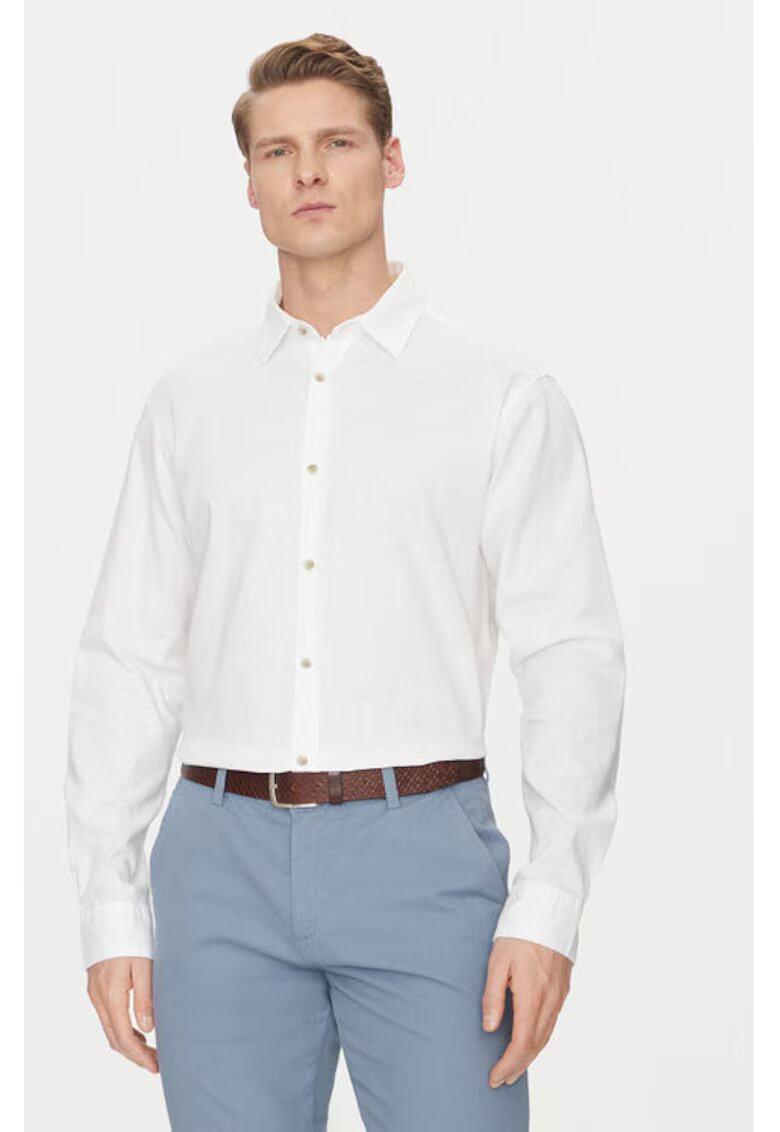 Jack and Jones Camasa barbati - 304801433 - Bumbac - Alb - Alb