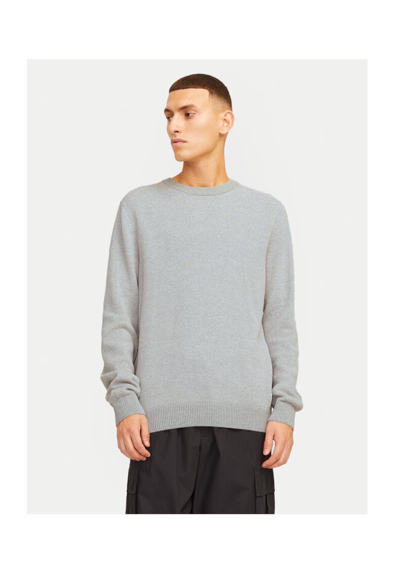 Jack and Jones Pulover barbati - 304514234 - Bumbac organic/Bumbac - Gri - Gri