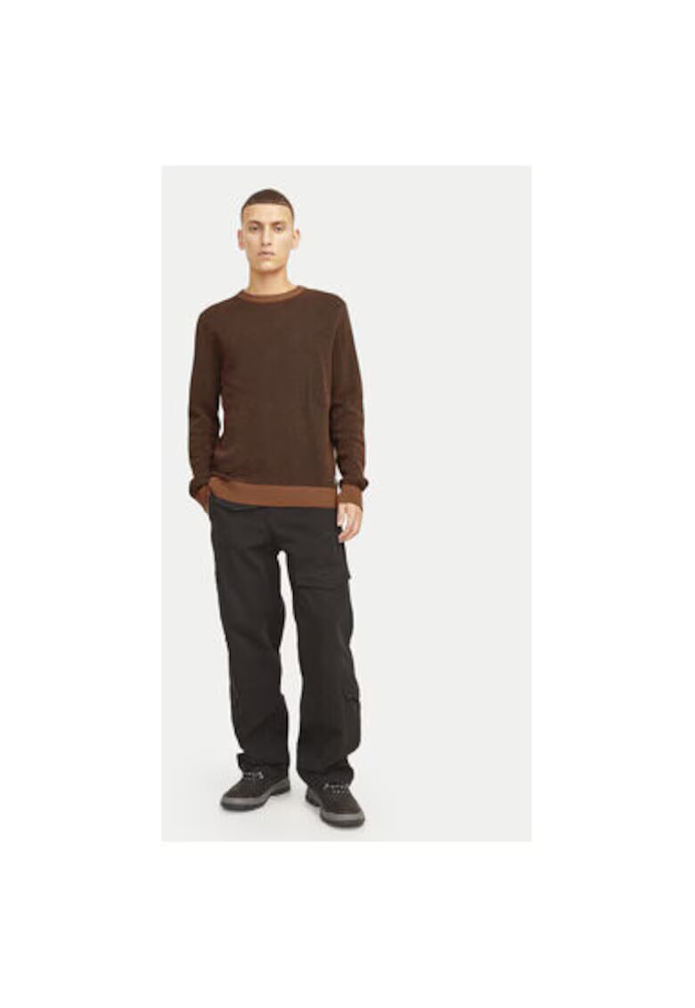 Jack & Jones Pulover barbati - 304514241 - Bumbac organic/Bumbac - Maro - Maro