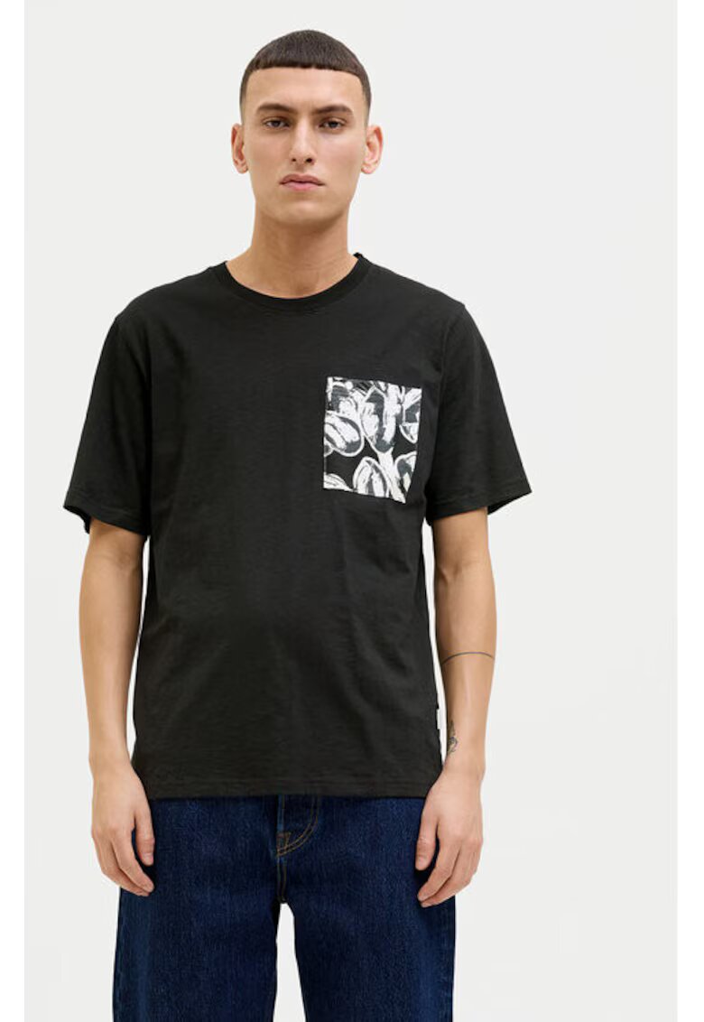 Jack and Jones Tricou barbati - 304778483 - Bumbac - Negru - Negru