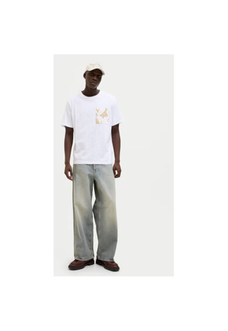 Jack and Jones Tricou barbati - 304778490 - Bumbac - Alb - Alb