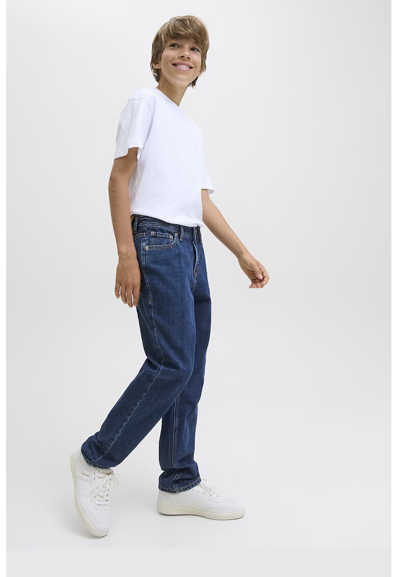 Jack & Jones Blugi drepti cu model uni - Albastru inchis