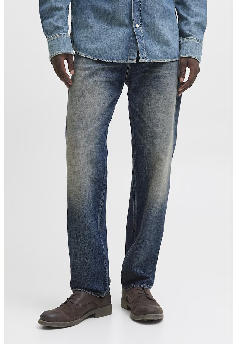 Jack  Jones Blugi drepti din denim - Albastru inchis/Grej