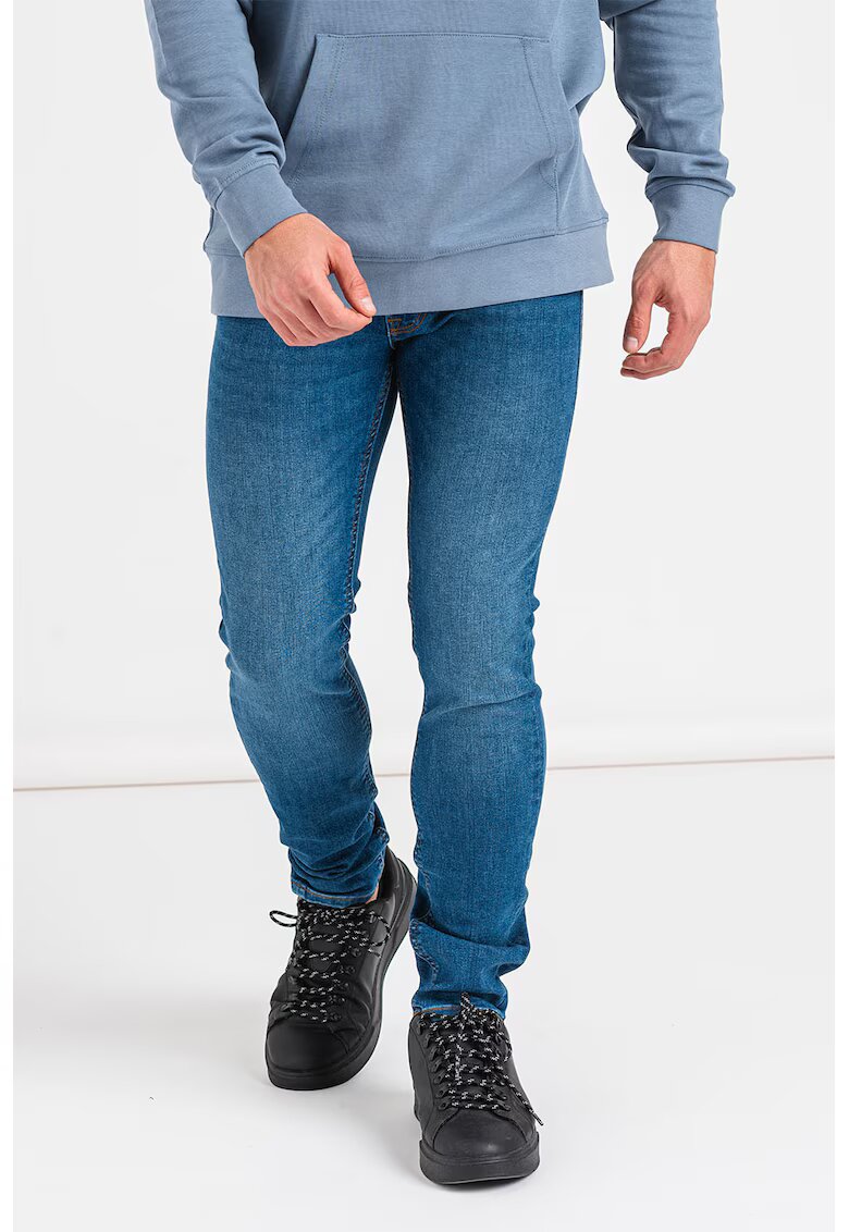 Jack  Jones Blugi skinny cu aspect decolorat - Albastru inchis
