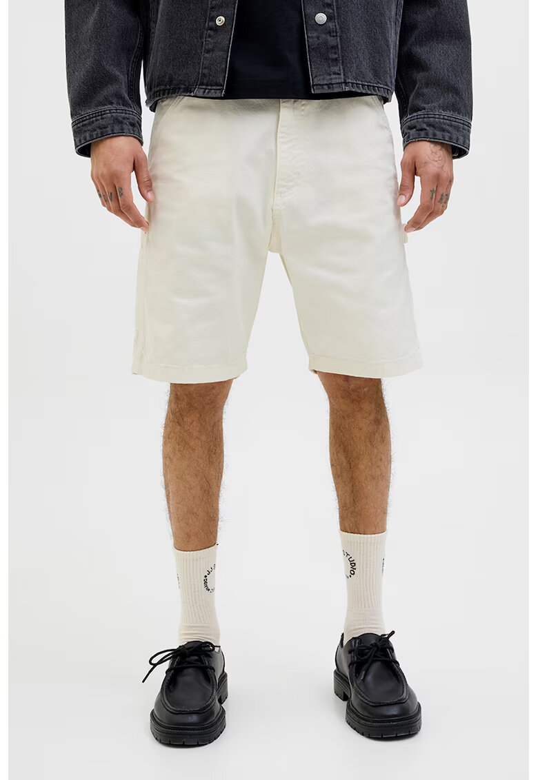 Jack  Jones Blugi trei sferturi cu model uni - Alb fildes