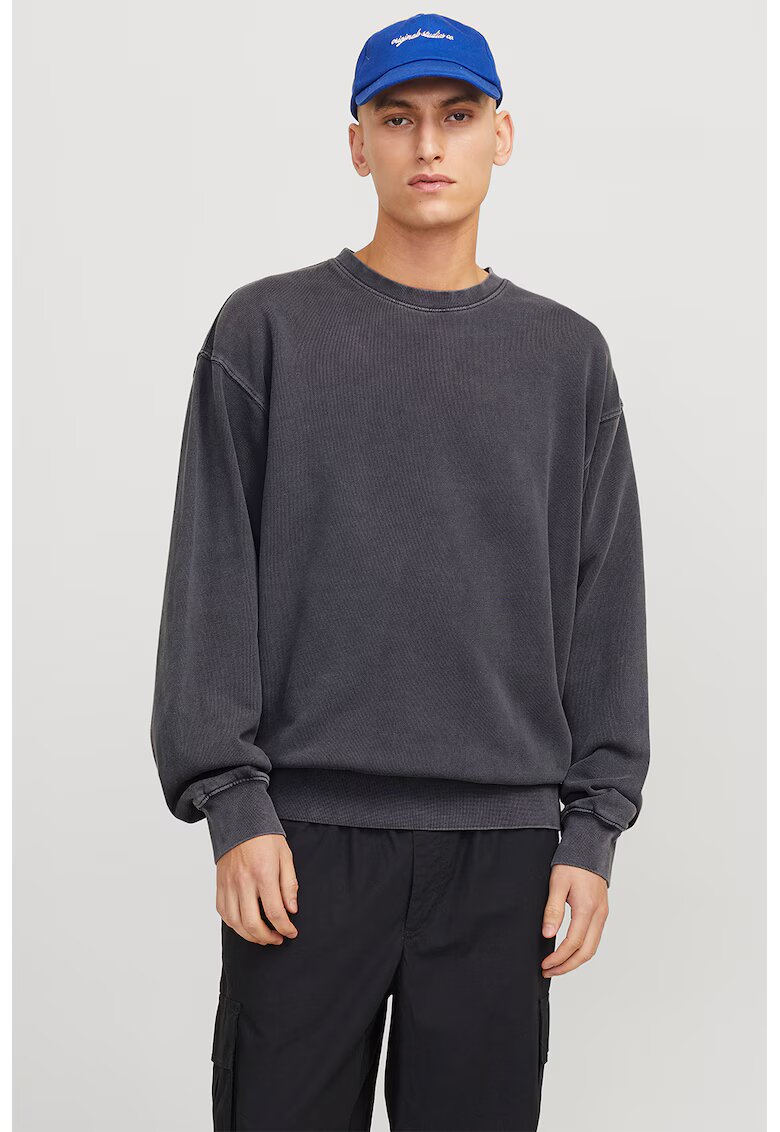 Jack  Jones Bluza de trening cu decolteu la baza gatului - Gri antracit