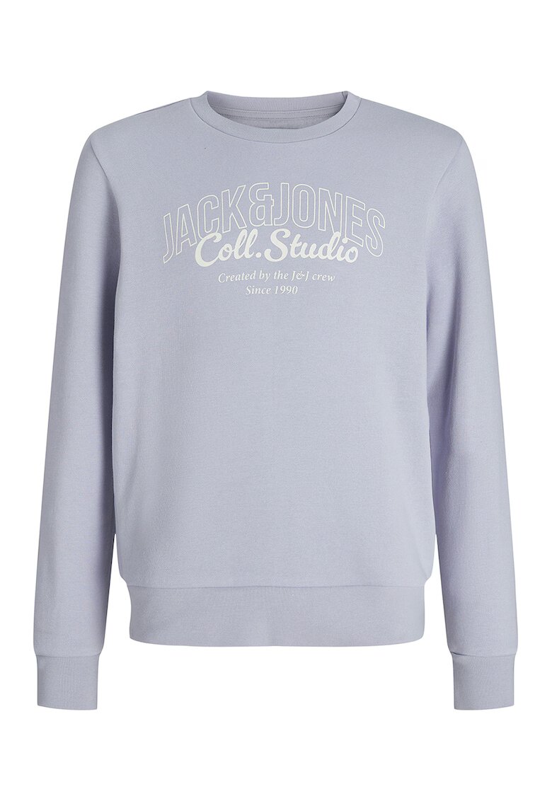 Jack  Jones Bluza de trening cu imprimeu text si decolteu la baza gatului
