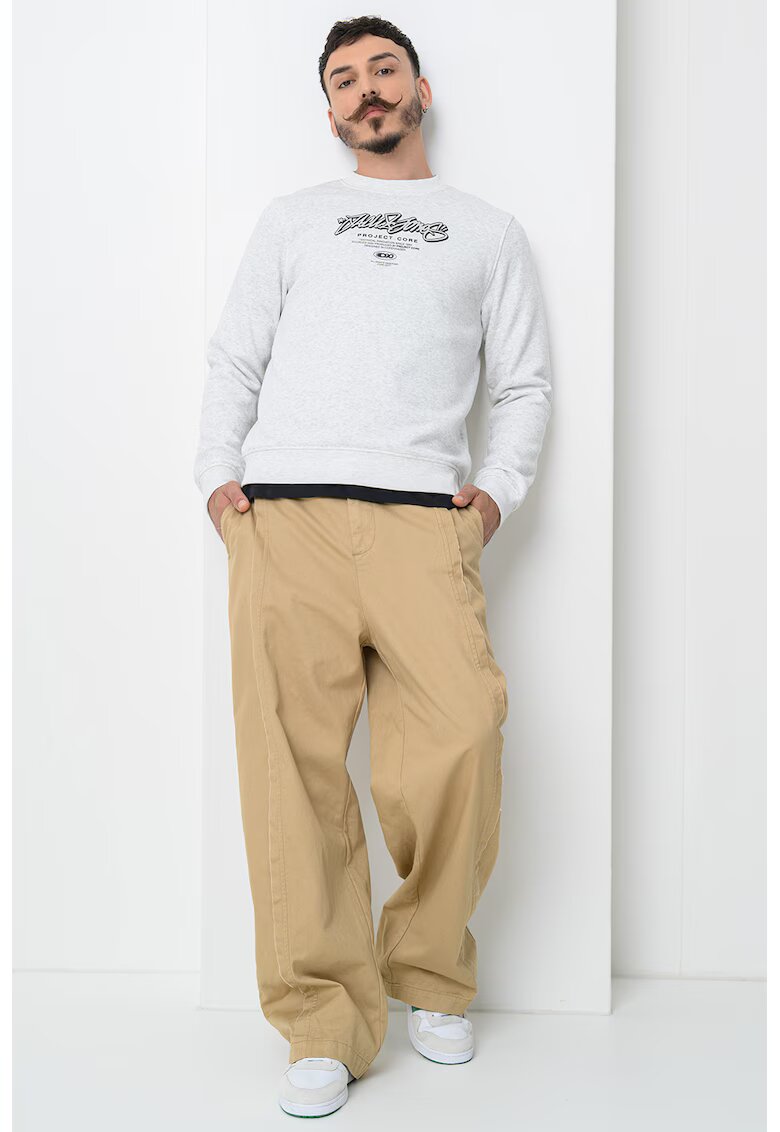 Jack  Jones Bluza de trening din amestec de bumbac cu imprimeu logo - Alb