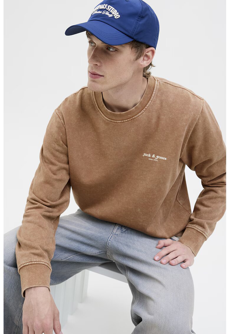 Jack & Jones Bluza de trening din amestec de bumbac - Maro camel
