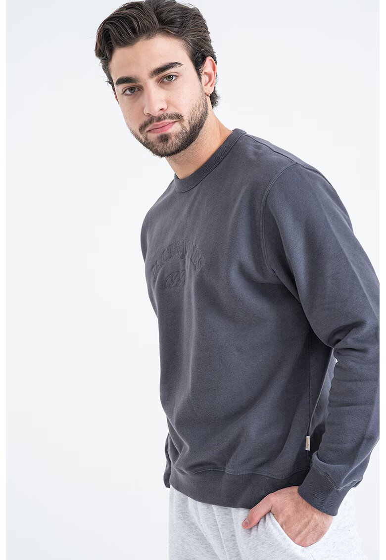 Jack & Jones Bluza de trening din amestec de bumbac organic cu captuseala calduroasa - Gri inchis