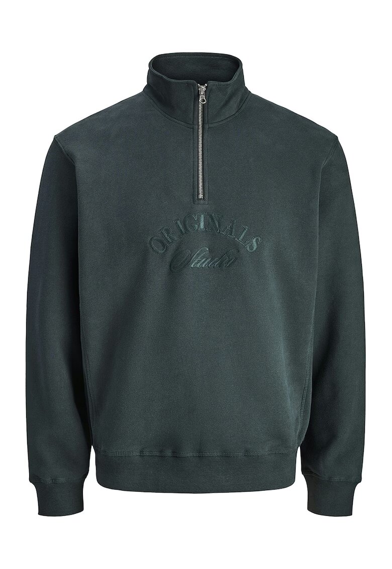 Jack & Jones Bluza de trening din amestec de bumbac organic - Verde padure